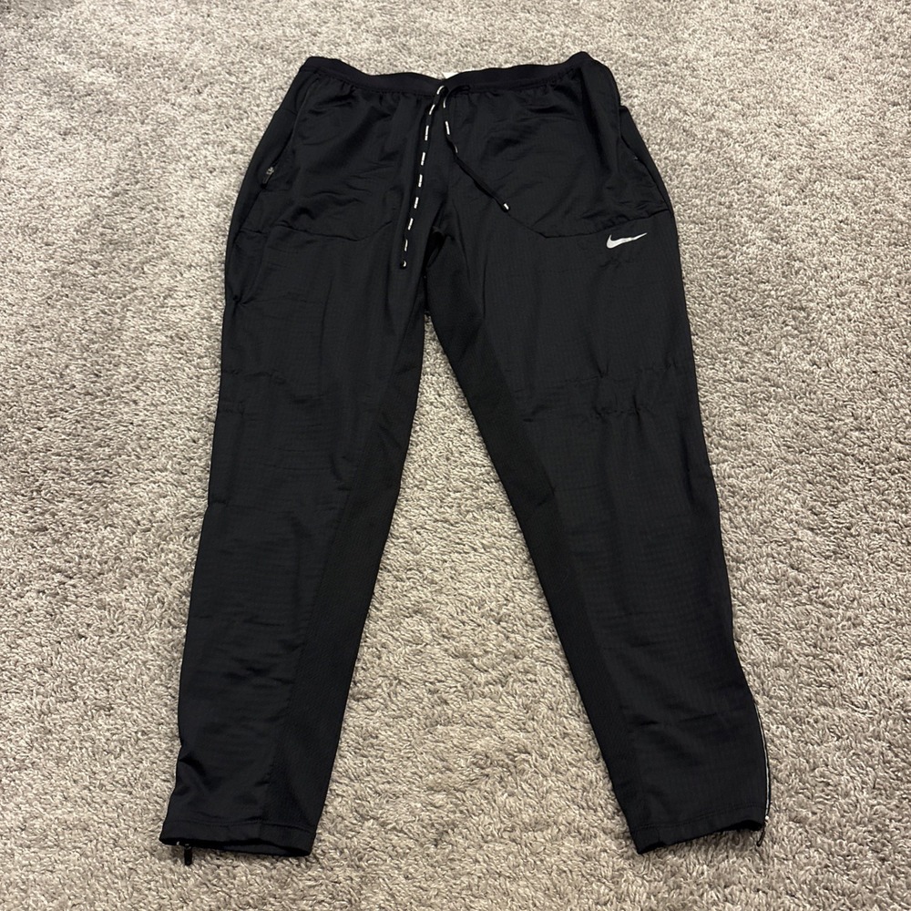 Nike Phenom Elite Knit Running Pants Mens Large Black Jogger Reflective Stretch